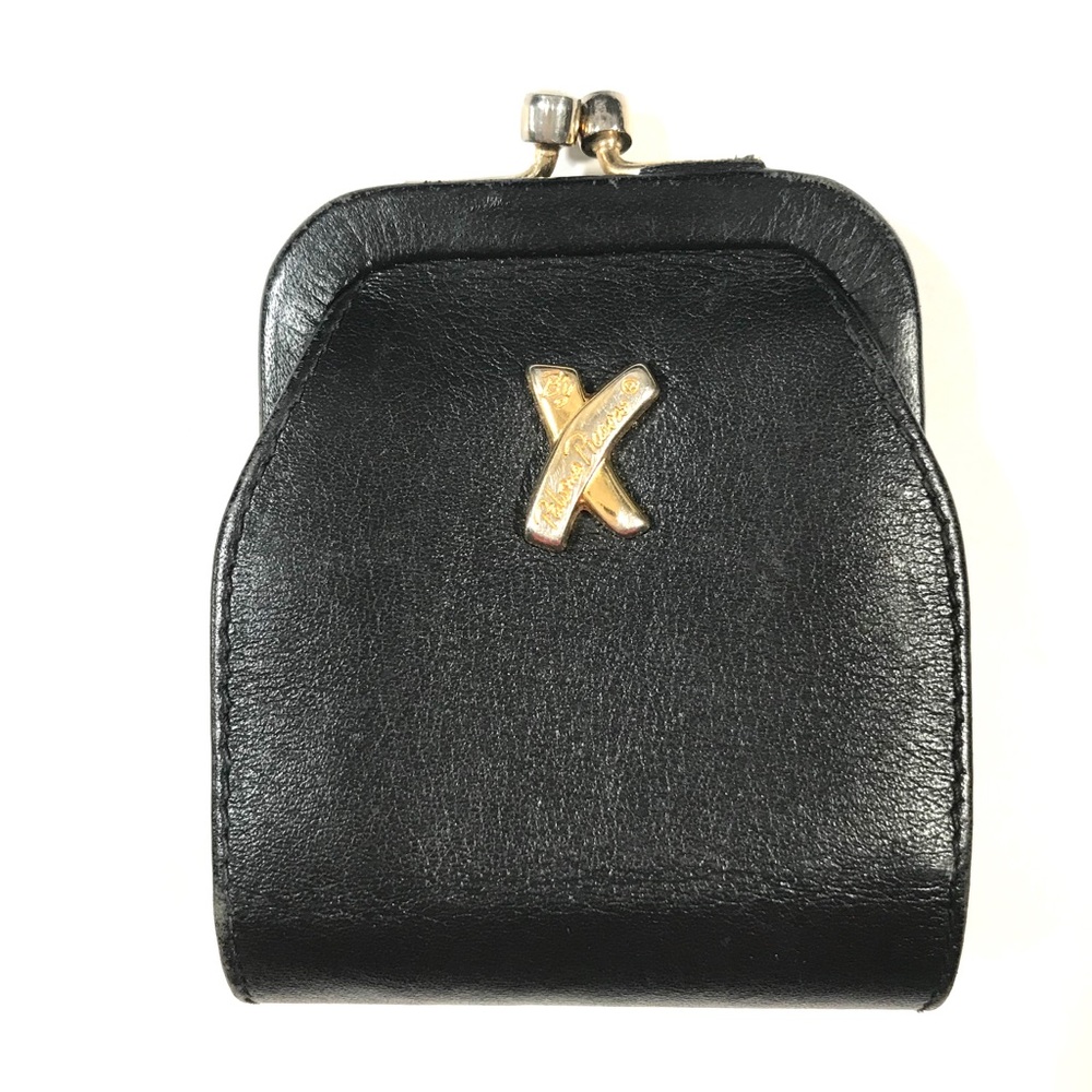 Paloma Picasso Leather Kiss Lock Coin Purse Italy